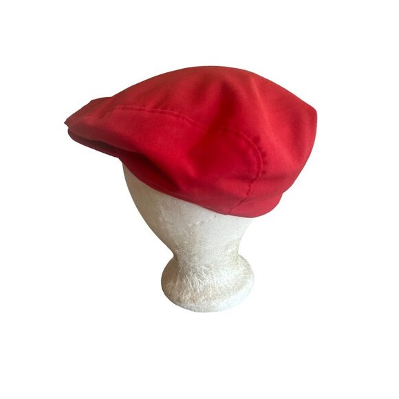 Vintage 1960s Red Flat cap Newsboy, Cabbie Hat Cap Size Medium - Picture 1 of 5